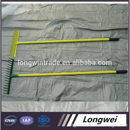 High quality welded garden rake with long metal handle